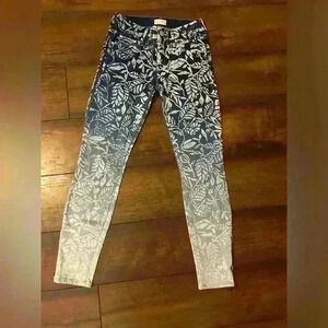 Mother jeans Looker Ankle Zip Magical Flowers in the forest of dreams size 25